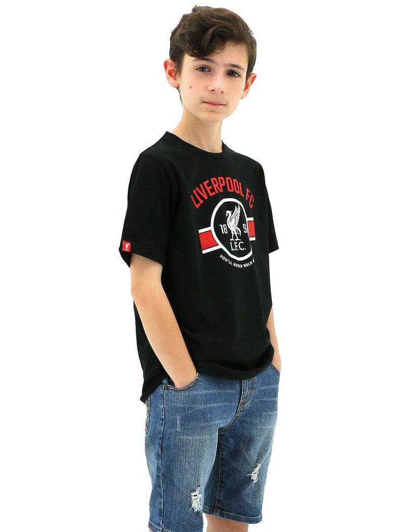 Load image into Gallery viewer, Liverpool FC Youth Boys Liverbird Crew T Shirt Top Tee Soccer LFC - Black-3
