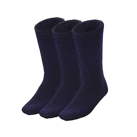 3 Pairs BAMBOO SOCKS Mens Heavy Duty Premium Thick Work Socks Cushion BULK - Navy Blue-0