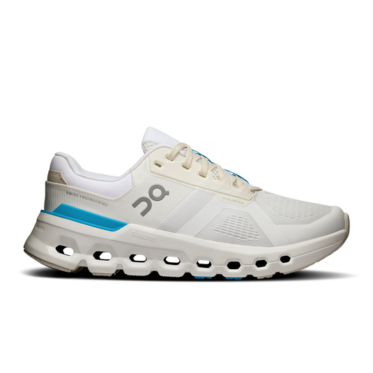 On Womens Cloudrunner 2 Running Shoes Sneakers in White/Horizon-2