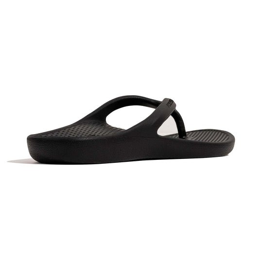 Archline Rebound Orthotic Foam Thongs Arch Support Flip Flops Orthopedic - Black