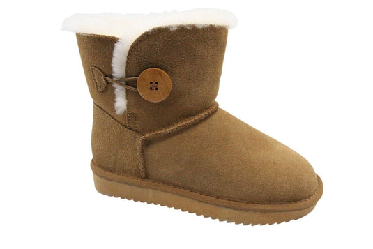 Grosby Womens Button UGG Boots Sheepskin Water Resistant Ankle Shoes Slippers-10
