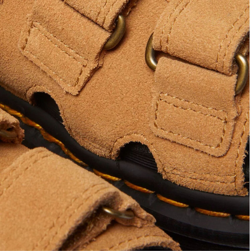 Load image into Gallery viewer, Dr. Martens Raine Suede SoftWair Slide-on Sandal in Tan-4
