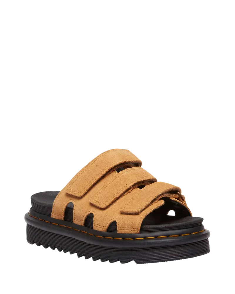 Load image into Gallery viewer, Dr. Martens Raine Suede SoftWair Slide-on Sandal in Tan-1
