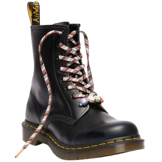 Dr. Martens 140CM Friendship Flat Laces W/ Beads in Orange – Fits 8–10 Eye Boots-2