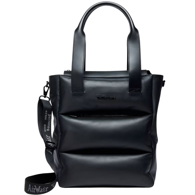 Load image into Gallery viewer, Dr. Martens Padded Leather Tote Bag Crossbody Strap Zip Closure in Black Sendal-1

