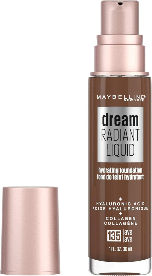 Maybelline Dream Radiant Liquid Hydrating Foundation with Hyaluronic Acid - Java 135, Java-0