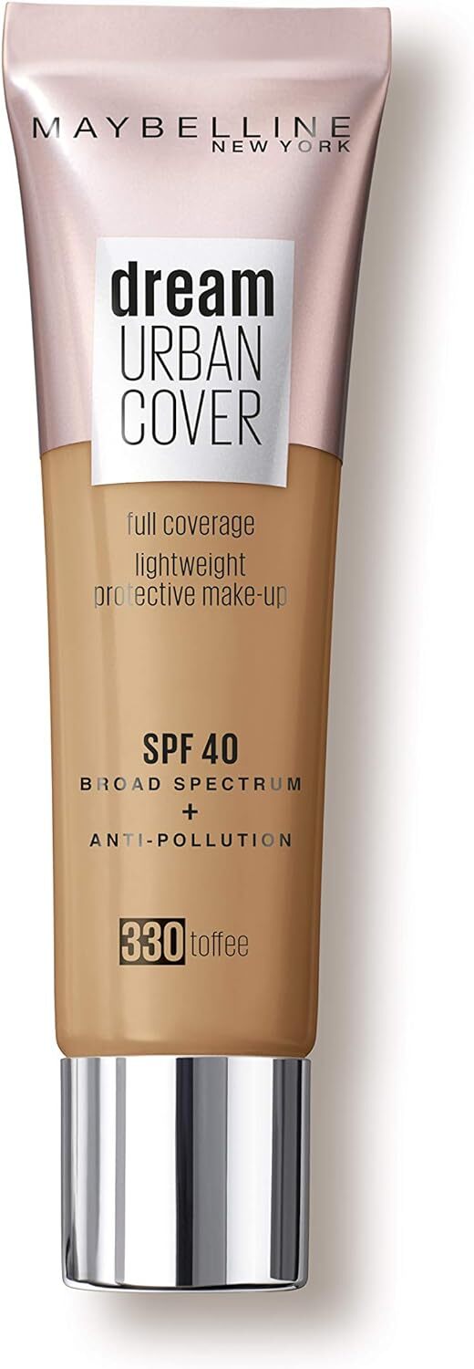 Maybelline Dream Urban Full Cover Liquid Foundation Toffee (330) 4.5g 30ml SPF 40-0