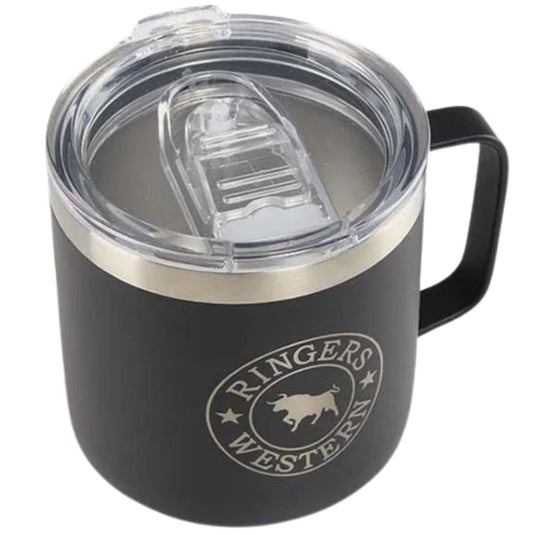 Ringers Western Brew Mug 414ml Stainless Steel Insulated with Lid in Black-2