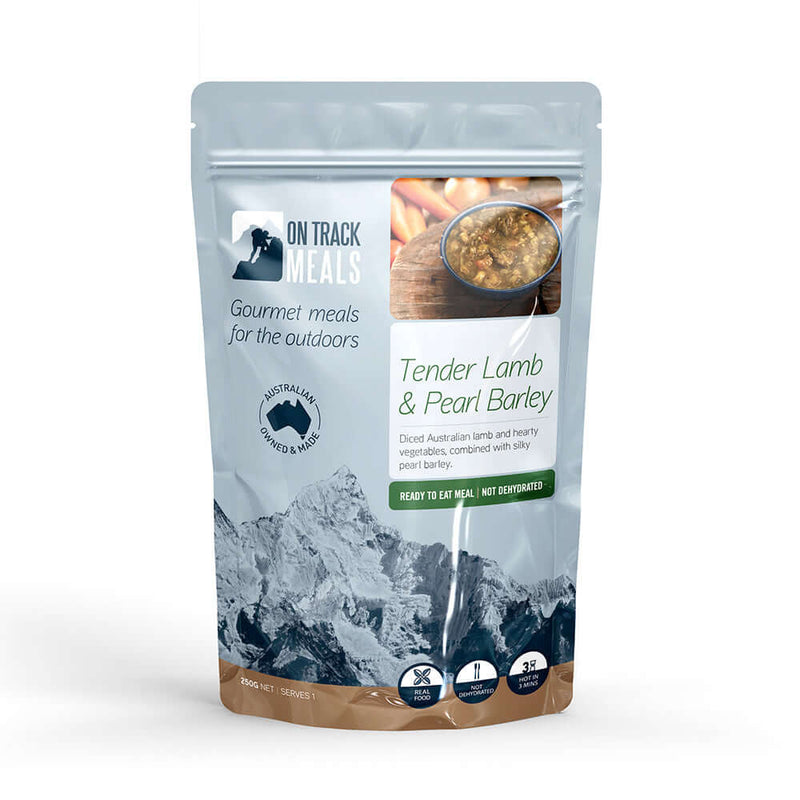 Load image into Gallery viewer, On Track MRE Tender Lamb &amp; Pearl Barley | Adventureco
