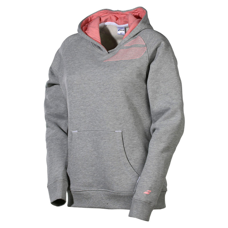 Load image into Gallery viewer, Babolat Girls Core Club Hoody Warm Sport Tennis Junior Kids Children - Grey/Pink-0
