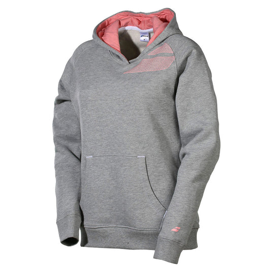 Babolat Girls Core Club Hoody Warm Sport Tennis Junior Kids Children - Grey/Pink-0