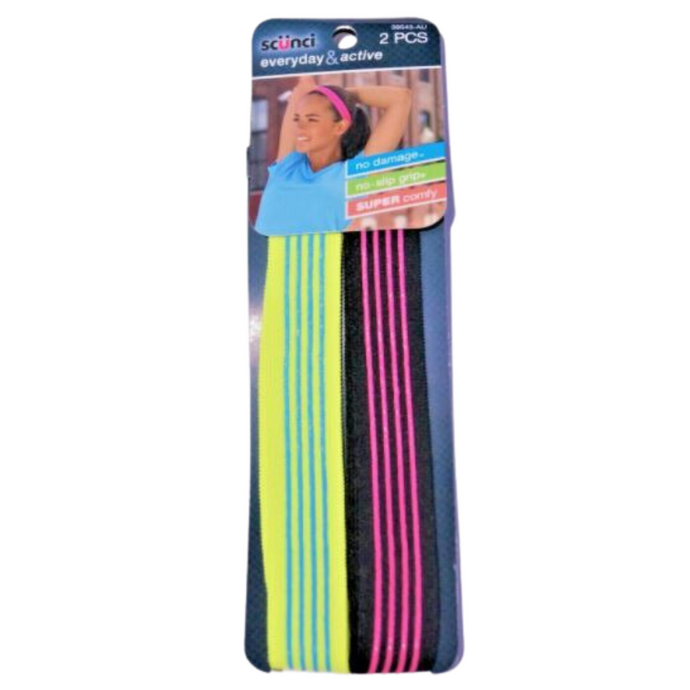 2pc Pack Scunci Everyday & Active No Slip Grip Hair Bands-0