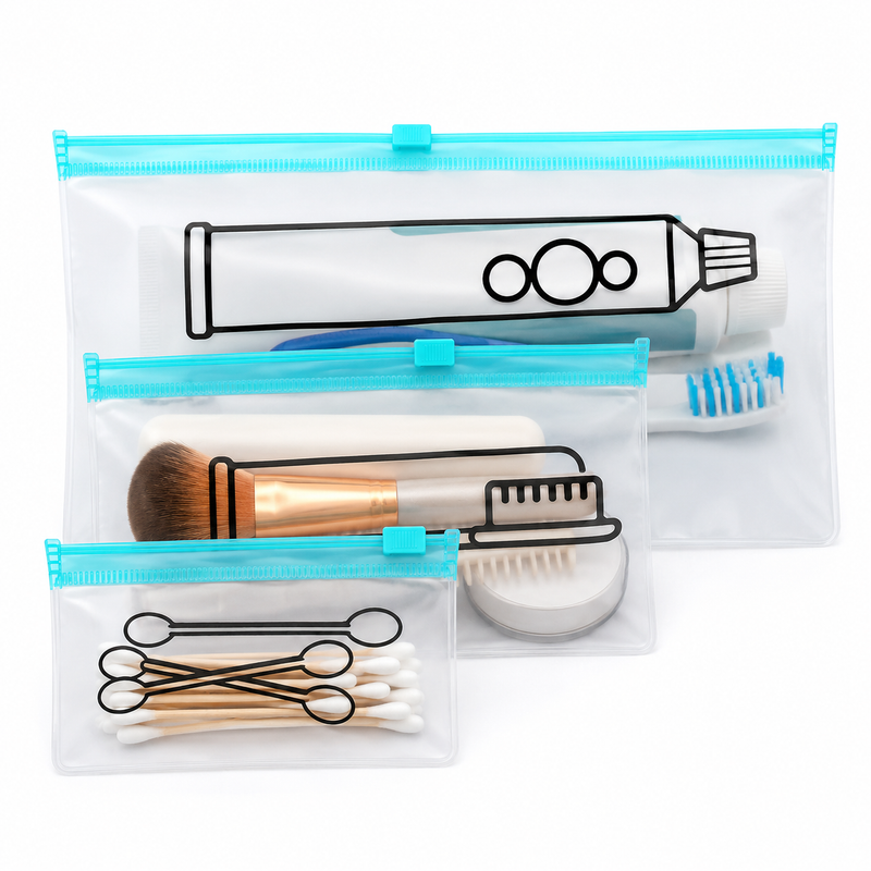 Load image into Gallery viewer, 3pcs Zzip-Lock Silicone Travel Packing Organiser Bags-0
