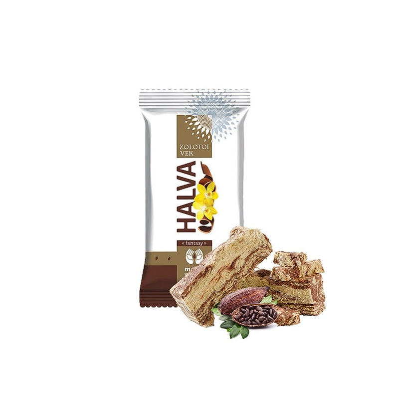 Load image into Gallery viewer, 270g Zolotoi Vek Sunflower Halva "Fantasy" Fantazia (Cacao Flavoured) - Product of Ukraine-2
