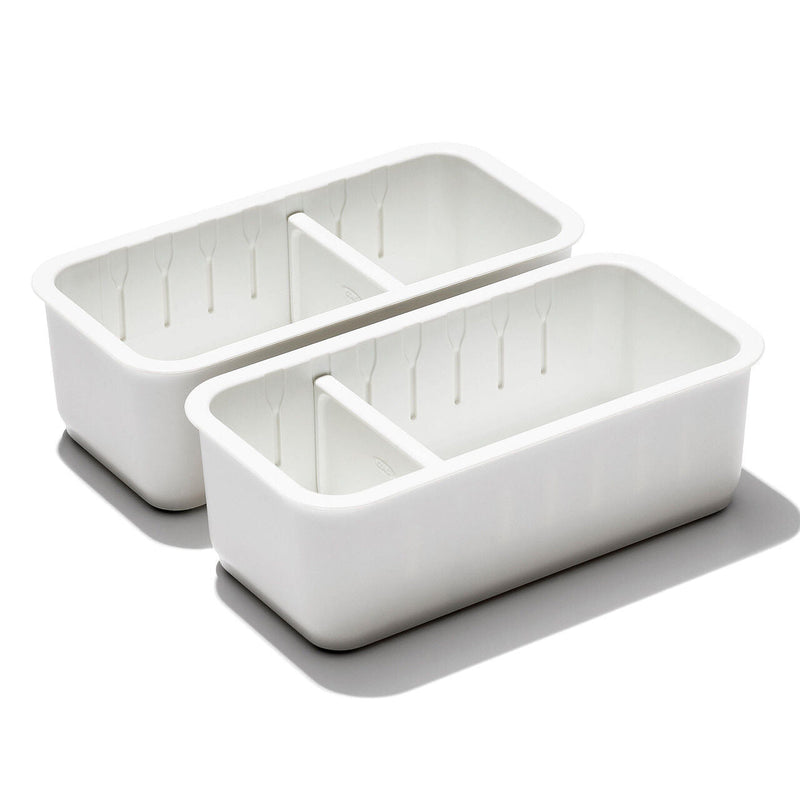 Load image into Gallery viewer, OXO 2PC Adjustable Drawer Bin Set – Expandable Storage Organizer Divider Kitchen Home-0
