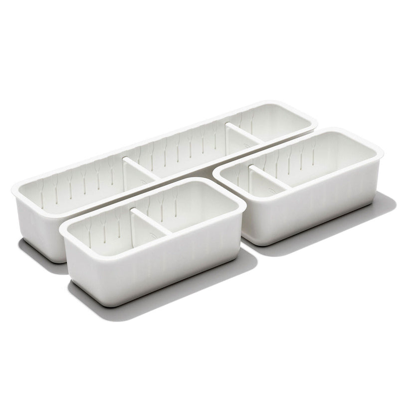 Load image into Gallery viewer, OXO Good Grips 3-Piece Adjustable Drawer Bin Set – Customizable Storage Trays for Kitchen, Office &amp; Bathroom Organization-0
