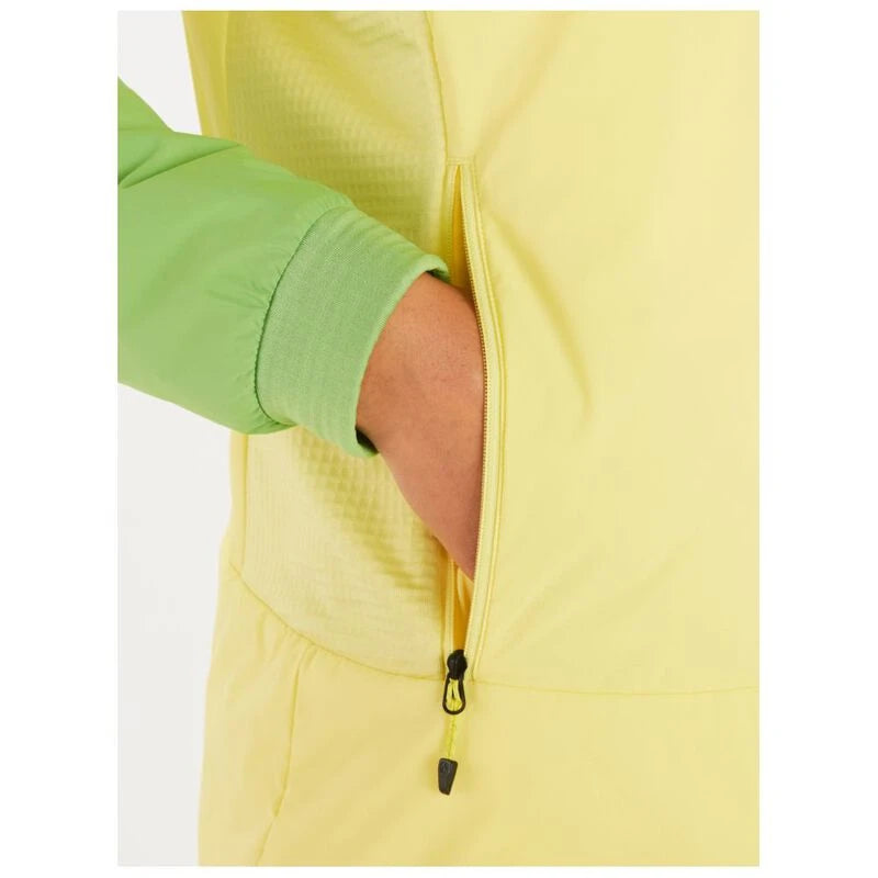 Load image into Gallery viewer, Marmot Women’s Novus LT Hybrid Hooded Jacket – Light Yellow/Kiwi
