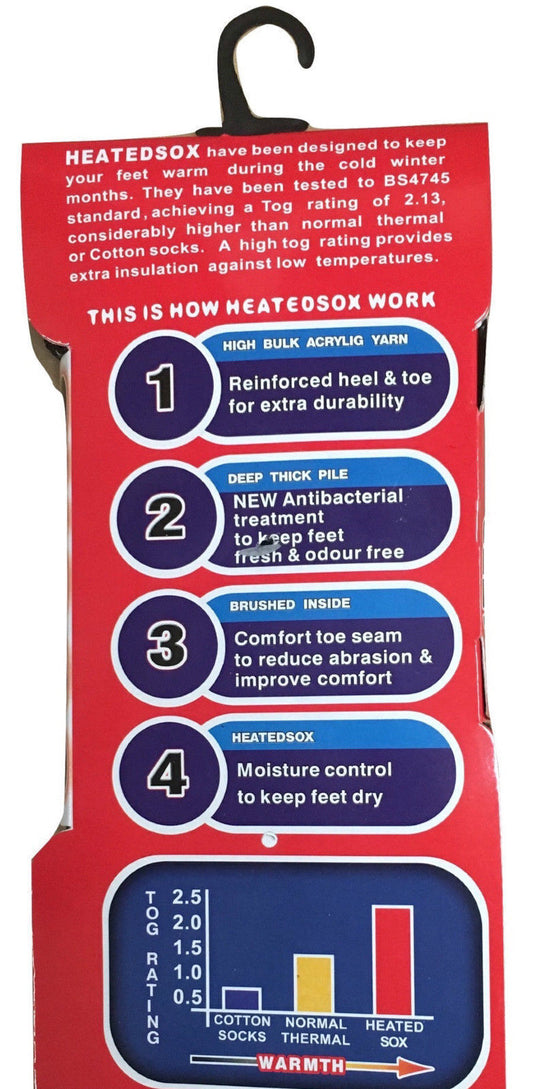 4 Pairs Mens THERMAL HEATED SOCKS Warm Winter Comfort Mens Work Sox Ski BULK - 6-11 UK-3