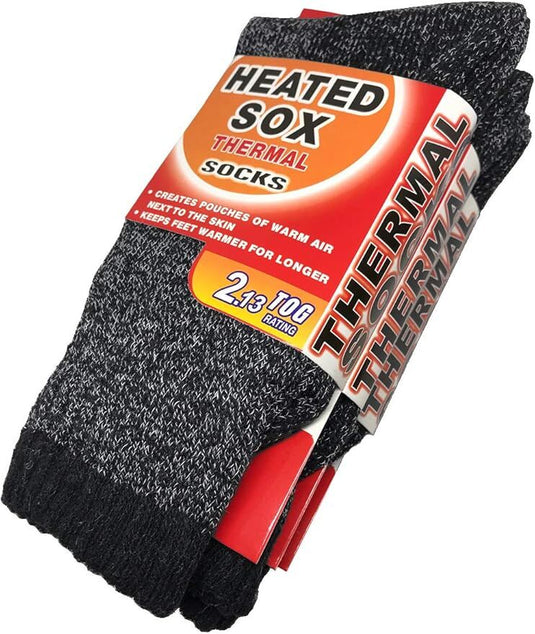4 Pairs Mens THERMAL HEATED SOCKS Warm Winter Comfort Mens Work Sox Ski BULK - 6-11 UK-4