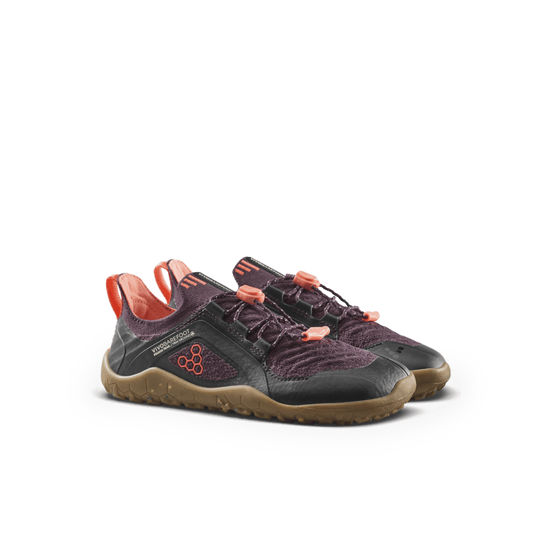 Load image into Gallery viewer, Vivobarefoot Primus Trail Knit FG Preschool Huckleberry/ Molten Lava
