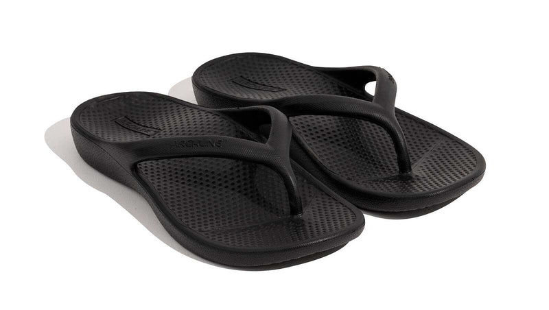 Load image into Gallery viewer, Archline Rebound Orthotic Foam Thongs Arch Support Flip Flops Orthopedic - Black
