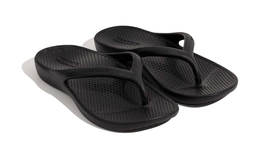 Archline Rebound Orthotic Foam Thongs Arch Support Flip Flops Orthopedic - Black