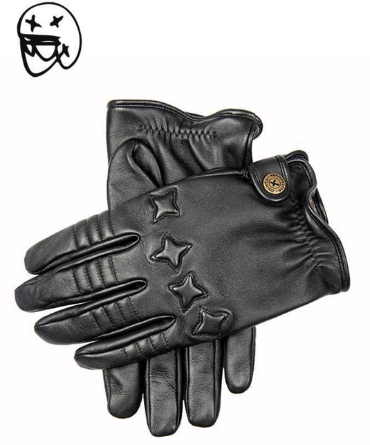 The Suited Racer x Dents Mens Cashmere Lined Leather Driving Gloves - Black-1