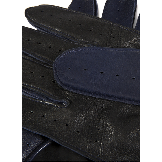 Dents Waverley Mens Leather Driving Gloves Luxury - Berry/Black-4