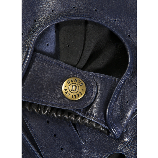 Dents Waverley Mens Leather Driving Gloves Luxury - Berry/Black-2