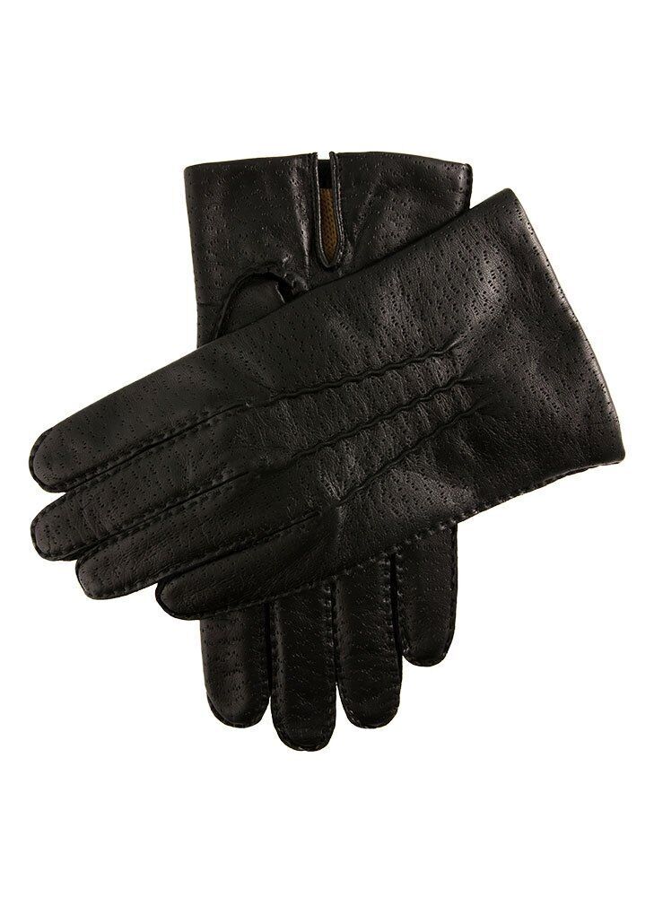 Load image into Gallery viewer, Kent Mens Perforated Leather Gloves 3 Point Stitch Palm Vent Lined - Black-2
