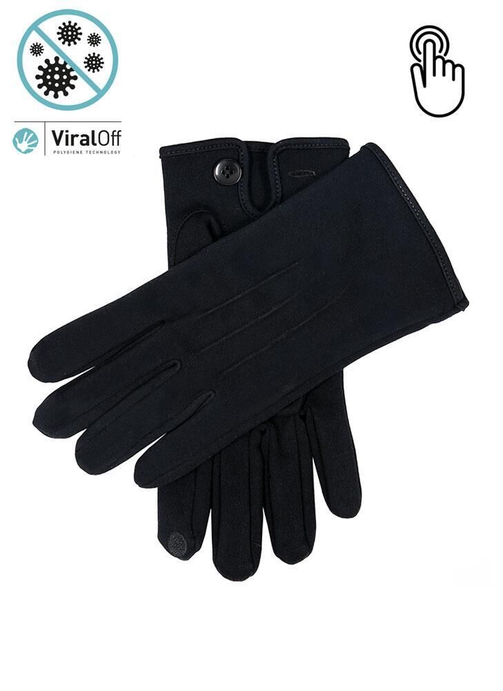 Load image into Gallery viewer, Dents Mens Viral Off Touchscreen Cotton Gloves Anti Viral - Black-4
