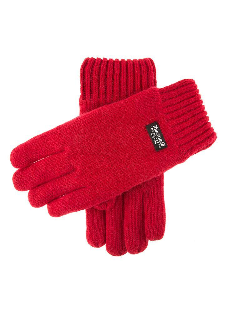 Load image into Gallery viewer, Dents Mens 100% Wool Knit Gloves with 3M Thinsulate Lining - Berry-0
