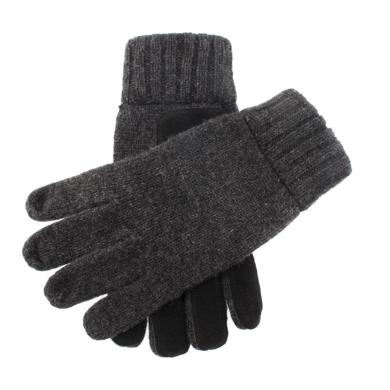 Load image into Gallery viewer, DENTS Mens Stirling Lambswool Blend Knit Gloves With Suede Leather Palm Patch-0
