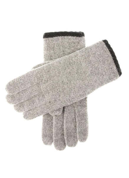 Dents Newburgh Mens Lambswool Knitted Gloves - Grey/Black-0