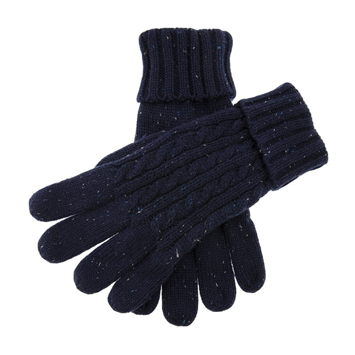 Dents Fareham Mens Cable Knit Gloves Warm Winter Thick - Royal Blue-0