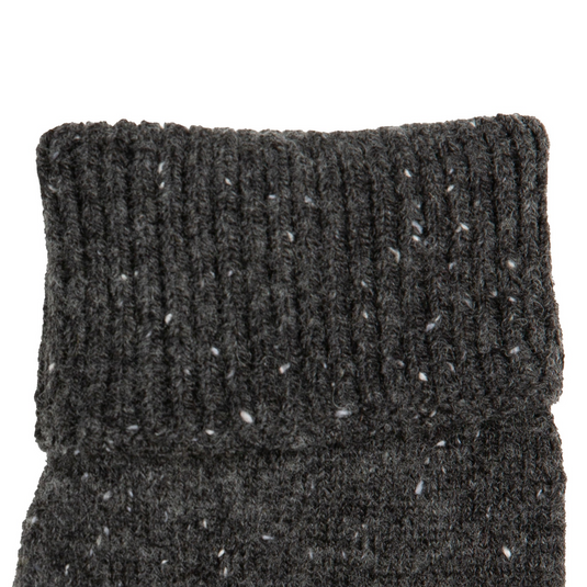 Dents Mens Fingerless Wool Blend Knitted Gloves w/ Marl Yarn in Charcoal-4