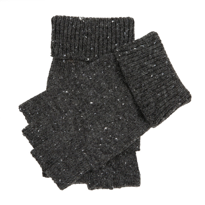 Load image into Gallery viewer, Dents Mens Fingerless Wool Blend Knitted Gloves w/ Marl Yarn in Charcoal-0

