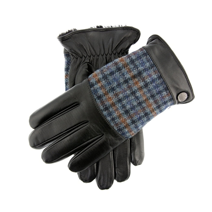 Load image into Gallery viewer, Dents Devon Mens Faux Fur Lined Abraham Moon Dogtooth &amp; Leather Gloves-1
