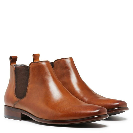 Julius Marlow Mens Kick Chelsea Work Leather Boots Shoes - Cognac-1