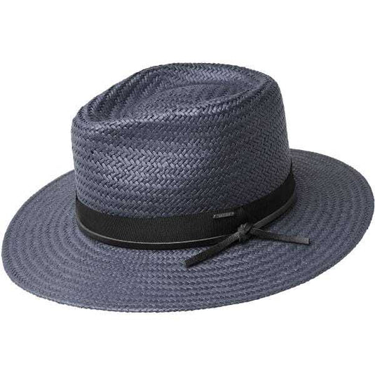 Bailey Mens Dreyer Paper Straw Hat Fedora Woven - Slate-0