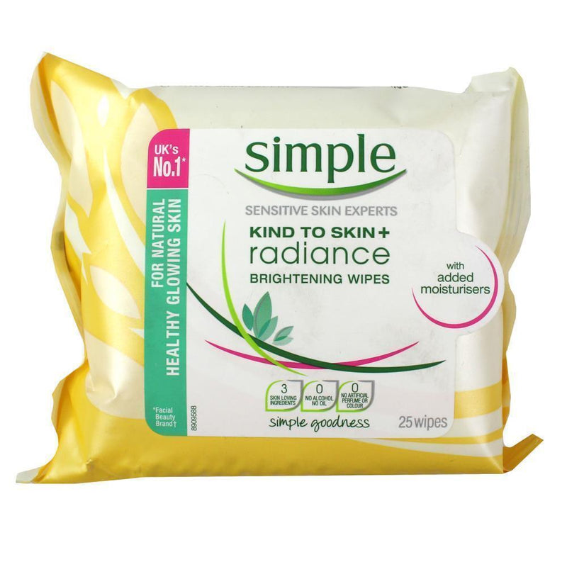 Load image into Gallery viewer, 25 Wipes SIMPLE SENSITIVE SKIN EXPERTS BRIGHTENING WIPES - 1 Pack-1
