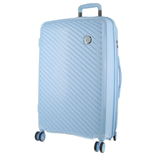 Monaco Checked Luggage Bag Travel Carry On Suitcase 75cm (124L) - Blue