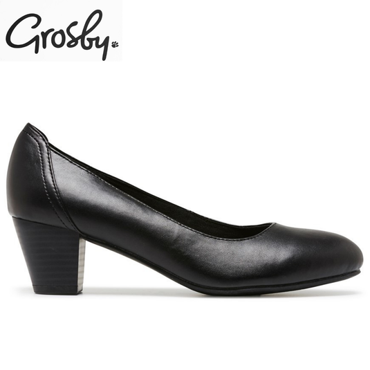 GROSBY Womens Ivy Flats Shoes Pumps Heels Closed Toe - Black-1