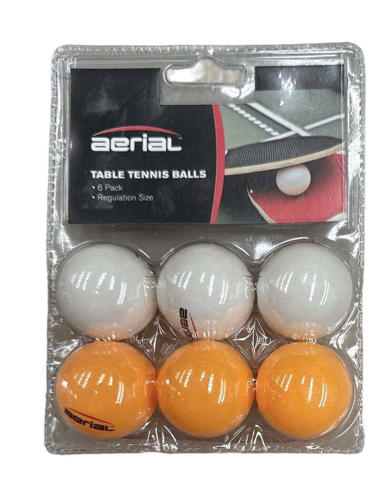 Load image into Gallery viewer, Aerial 1 Pack of 6 Table Tennis Balls - White &amp; Orange
