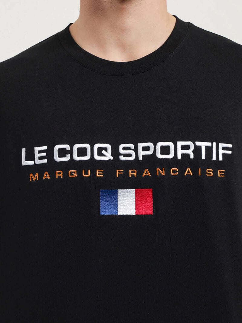 Load image into Gallery viewer, Le Coq Sportif Mens Francaise Tee Top T Shirt - Black
