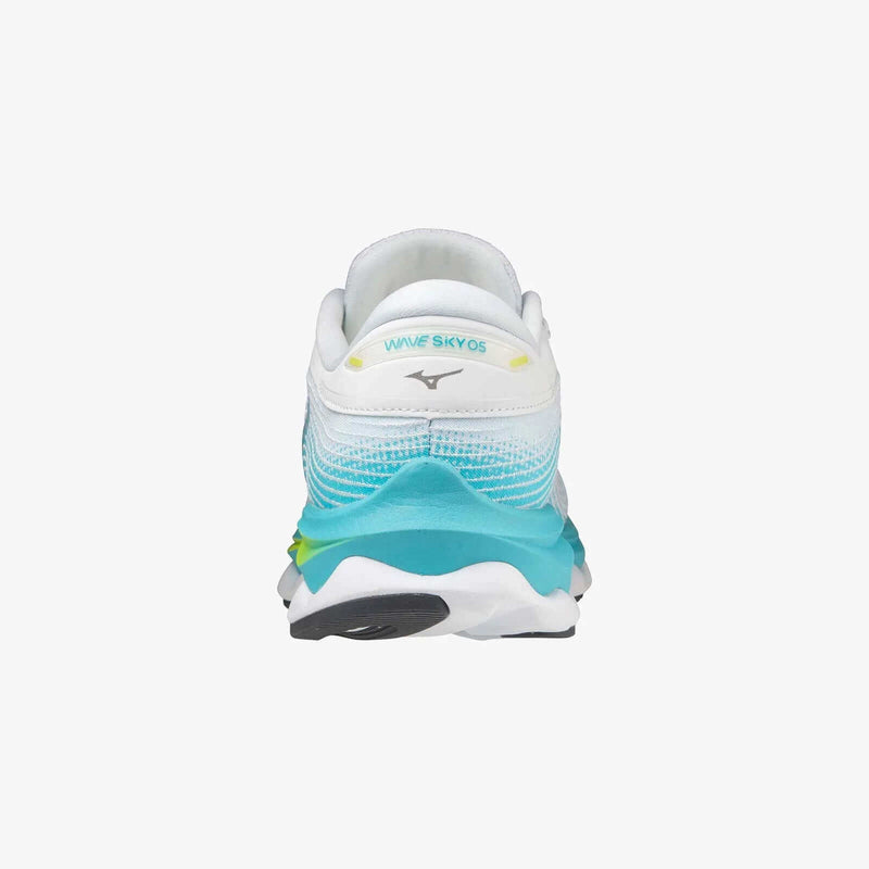 Load image into Gallery viewer, Mizuno Womens Wave Sky 5 Running Shoes - Aqua/White
