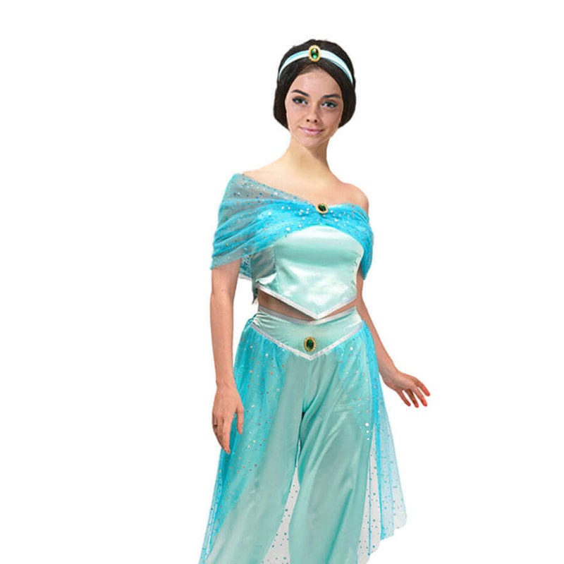 Load image into Gallery viewer, Adults Aladdin Jasmine Princess Genie Cosplay Costume Belly Dancer Fancy Dress Up
