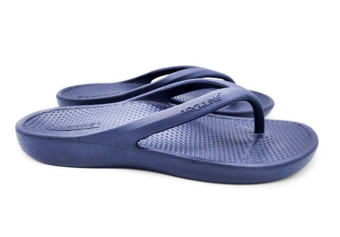 Archline Orthotic Foam Thongs Arch Support Flip Flops - Navy | Adventureco