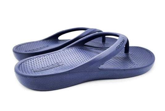 Archline Orthotic Foam Thongs Arch Support Flip Flops - Navy