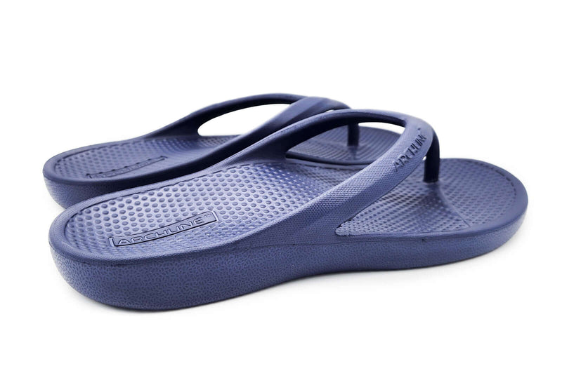 Load image into Gallery viewer, Archline Orthotic Foam Thongs Arch Support Flip Flops Orthopedic Rebound - Navy
